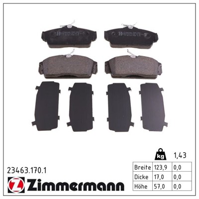 ZIMMERMANN 23463.170.1 Číslo výrobce: 23463. EAN: 4250238738398.
