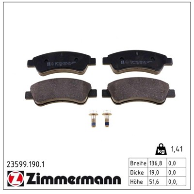 ZIMMERMANN 23599.190.1 Číslo výrobce: 22954. EAN: 4250238738916.