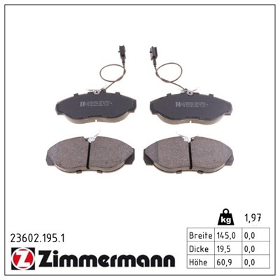 ZIMMERMANN 23602.195.1 Číslo výrobce: 21797. EAN: 4250238738930.