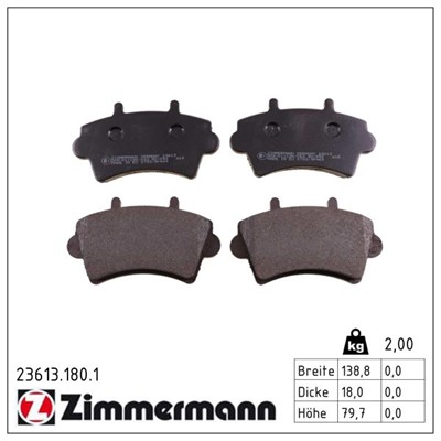 ZIMMERMANN 23613.180.1 Číslo výrobce: 23613. EAN: 4250238738978.