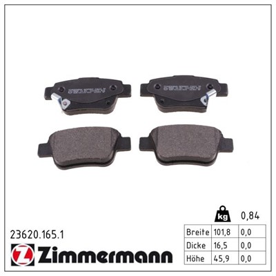 ZIMMERMANN 23620.165.1 Číslo výrobce: 23620. EAN: 4250238738992.