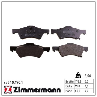 ZIMMERMANN 23640.190.1 Číslo výrobce: 23640. EAN: 4250238739067.
