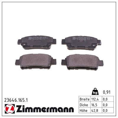 ZIMMERMANN 23646.165.1 Číslo výrobce: 23646. EAN: 4250238739074.