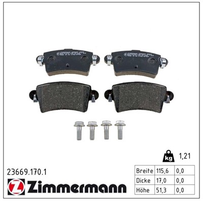 ZIMMERMANN 23669.170.1 Číslo výrobce: 23669. EAN: 4250238739128.