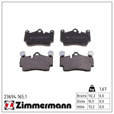 ZIMMERMANN 23694.165.1 Číslo výrobce: 23694. EAN: 4250238739210.