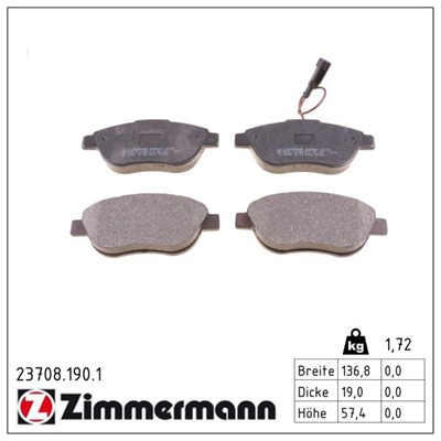 ZIMMERMANN 23708.190.1 Číslo výrobce: 23708. EAN: 4250238739258.