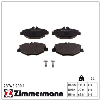 ZIMMERMANN 23743.200.1 Číslo výrobce: 23743. EAN: 4250238739371.