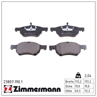 ZIMMERMANN 23807.190.1 Číslo výrobce: 23807. EAN: 4250238739661.