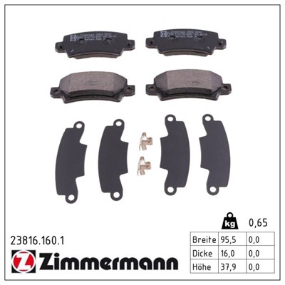 ZIMMERMANN 23816.160.1 Číslo výrobce: 23816. EAN: 4250238739685.