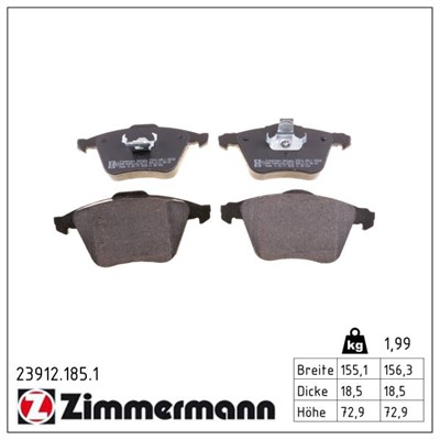ZIMMERMANN 23912.185.1 Číslo výrobce: 23801. EAN: 4250238739869.