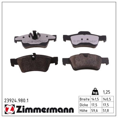 ZIMMERMANN 23924.980.1 Číslo výrobce: 23923. EAN: 4250238779131.
