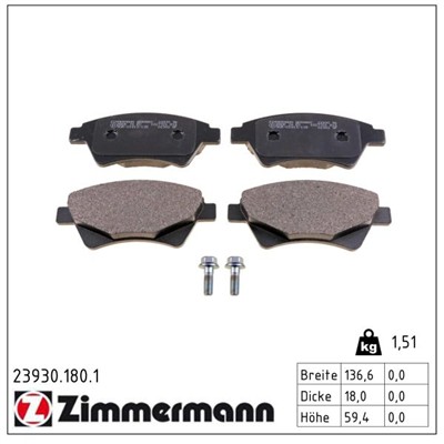 ZIMMERMANN 23930.180.1 Číslo výrobce: 23930. EAN: 4250238739968.