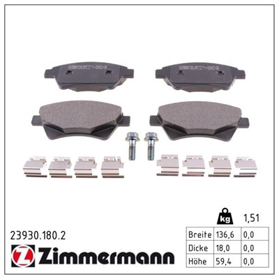 ZIMMERMANN 23930.180.2 Číslo výrobce: 23930. EAN: 4250238760184.
