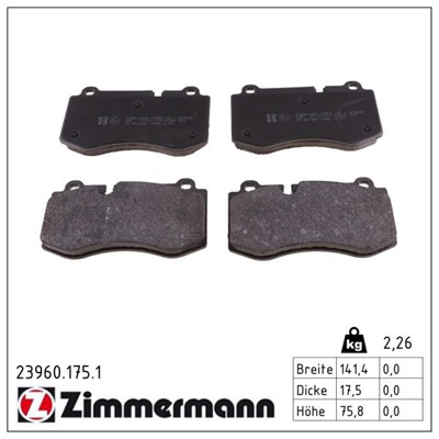 ZIMMERMANN 23960.175.1 Číslo výrobce: 23960. EAN: 4250238740025.