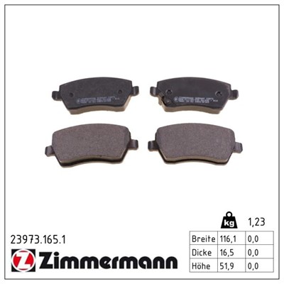 ZIMMERMANN 23973.165.1 Číslo výrobce: 23973. EAN: 4250238740063.