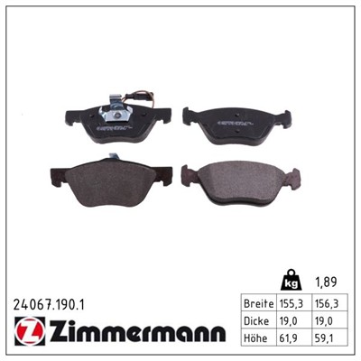 ZIMMERMANN 24067.190.1 Číslo výrobce: 21636. EAN: 4250238740285.