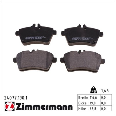 ZIMMERMANN 24077.190.1 Číslo výrobce: 24077. EAN: 4250238740339.