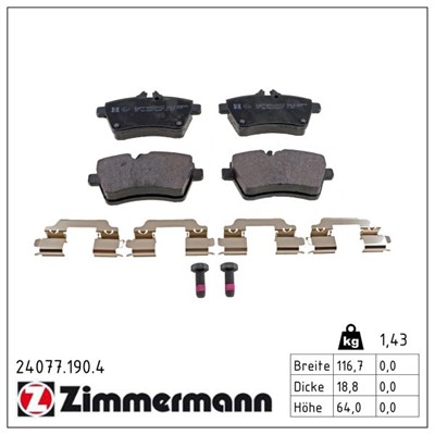 ZIMMERMANN 24077.190.4 Číslo výrobce: 24077. EAN: 4250238757801.