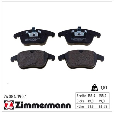 ZIMMERMANN 24084.190.1 Číslo výrobce: 24084. EAN: 4250238750338.