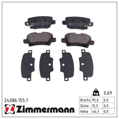 ZIMMERMANN 24086.155.1 Číslo výrobce: 24086. EAN: 4250238750239.