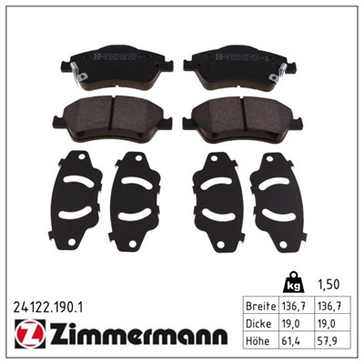 ZIMMERMANN 24122.190.1 Číslo výrobce: 24121. EAN: 4250238758211.