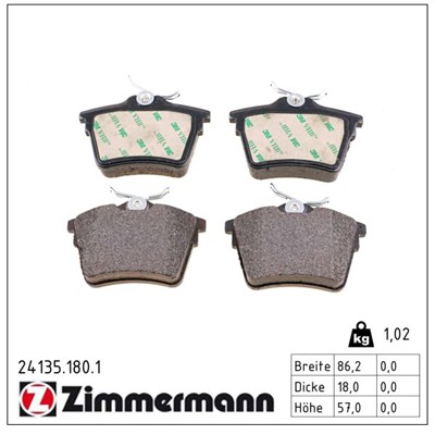 ZIMMERMANN 24135.180.1 Číslo výrobce: 24135. EAN: 4250238740421.