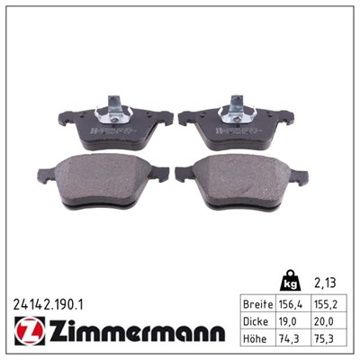 ZIMMERMANN 24142.190.1 Číslo výrobce: 24142. EAN: 4250238746720.