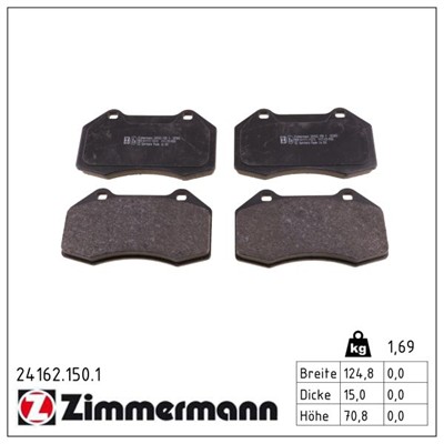 ZIMMERMANN 24162.150.1 Číslo výrobce: 24162. EAN: 4250238740476.