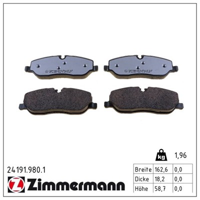 ZIMMERMANN 24191.980.1 Číslo výrobce: 24191. EAN: 4250238782742.