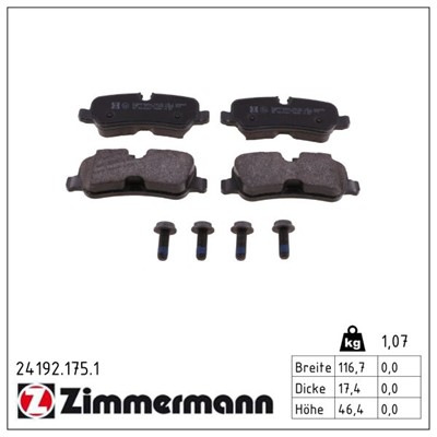 ZIMMERMANN 24192.175.1 Číslo výrobce: 24192. EAN: 4250238761532.