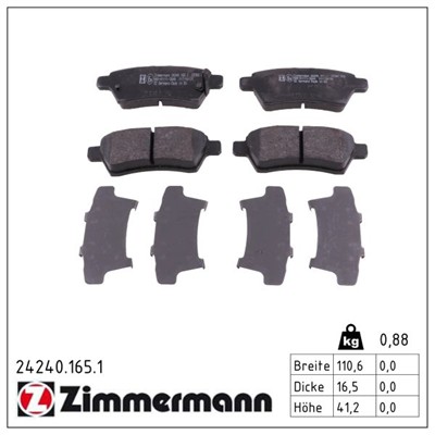 ZIMMERMANN 24240.165.1 Číslo výrobce: 24240. EAN: 4250238759805.
