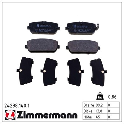 ZIMMERMANN 24298.140.1 Číslo výrobce: 24298. EAN: 4250238779681.
