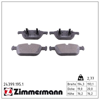 ZIMMERMANN 24399.195.1 Číslo výrobce: 24399. EAN: 4250238754206.