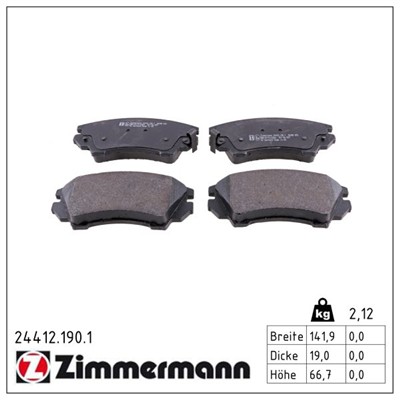ZIMMERMANN 24412.190.1 Číslo výrobce: 24412. EAN: 4250238750154.