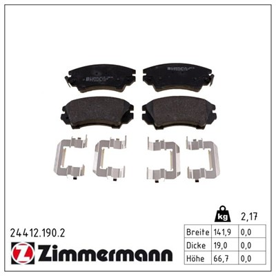 ZIMMERMANN 24412.190.2 Číslo výrobce: 24412. EAN: 4250238754923.