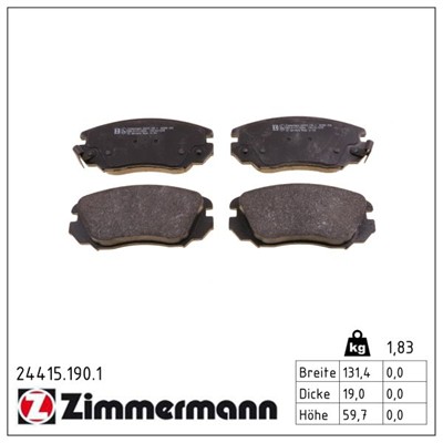 ZIMMERMANN 24415.190.1 Číslo výrobce: 24415. EAN: 4250238750147.
