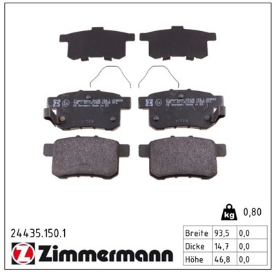 ZIMMERMANN 24435.150.1 Číslo výrobce: 24435. EAN: 4250238767176.