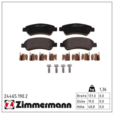 ZIMMERMANN 24465.190.2 Číslo výrobce: 24465. EAN: 4250238757665.