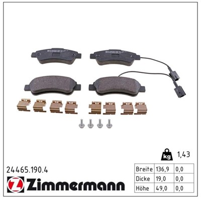 ZIMMERMANN 24465.190.4 Číslo výrobce: 24465. EAN: 4250238767152.