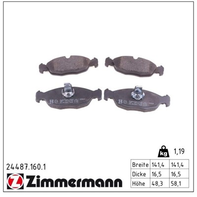 ZIMMERMANN 24487.160.1 Číslo výrobce: 20547. EAN: 4250238765660.