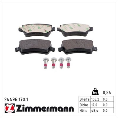 ZIMMERMANN 24496.170.1 Číslo výrobce: 24496. EAN: 4250238746621.