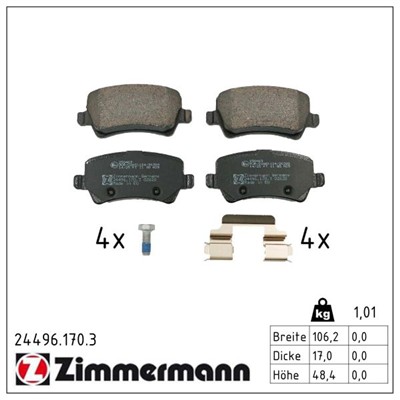 ZIMMERMANN 24496.170.3 Číslo výrobce: 24496. EAN: 4250238793366.
