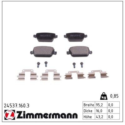 ZIMMERMANN 24537.160.3 Číslo výrobce: 24537. EAN: 4250238760405.