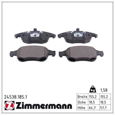 ZIMMERMANN 24538.185.1 Číslo výrobce: 24538. EAN: 4250238750291.