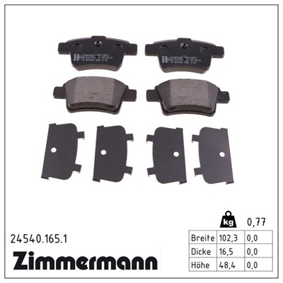 ZIMMERMANN 24540.165.1 Číslo výrobce: 24540. EAN: 4250238750314.