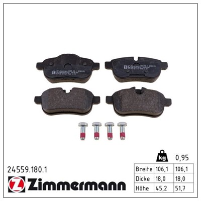 ZIMMERMANN 24559.180.1 Číslo výrobce: 24557. EAN: 4250238760771.