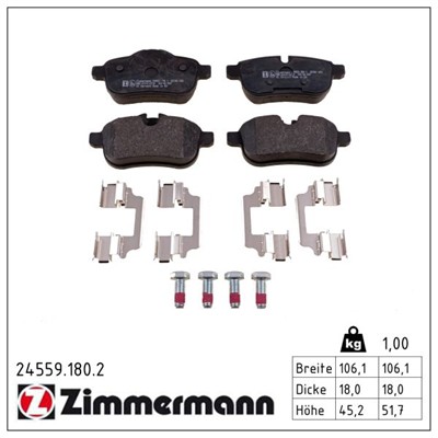 ZIMMERMANN 24559.180.2 Číslo výrobce: 24557. EAN: 4250238761082.