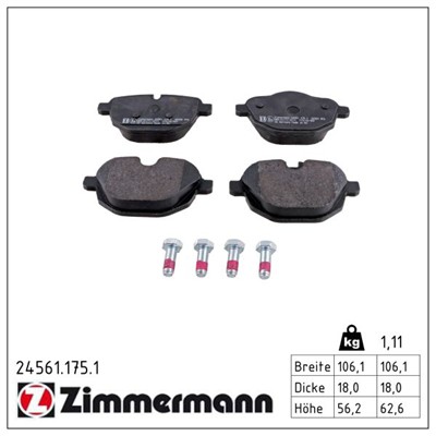 ZIMMERMANN 24561.175.1 Číslo výrobce: 24561. EAN: 4250238753872.