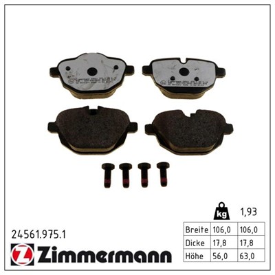 ZIMMERMANN 24561.975.1 Číslo výrobce: 24561. EAN: 4250238779421.