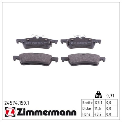 ZIMMERMANN 24574.150.1 Číslo výrobce: 24574. EAN: 4250238759010.